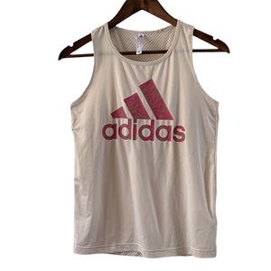 adidas x Zoe Saldana Aeroready Size XS Mesh Back Animal Print Logo Tank
